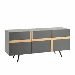 Dunkelgraue Esszimmer Kommode Mit Furnier - Dioba