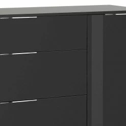 Dunkelgraue Kombi-Kommode Mit 181cm Breite - Noliesda -Landuva Shop dunkelgraue kombi kommode mit 181cm breite 2 tuerig vier schubladen noliesda 03