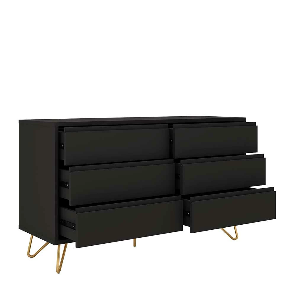 Dunkelgraue Kommode im Skandinavischen Stil - Palium Dunkelgraue Kommode Im Skandinavischen Stil - Palium -Landuva Shop dunkelgraue kommode im skandinavischen stil mit sechs schubladen palium 03