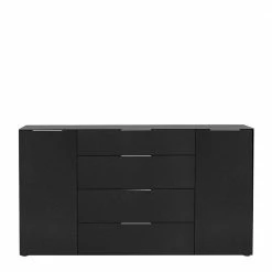 Dunkles Sideboard In Anthrazit Glasfront - Matimil -Landuva Shop dunkles sideboard in anthrazit glasfront mit metallgriffen matimil 02