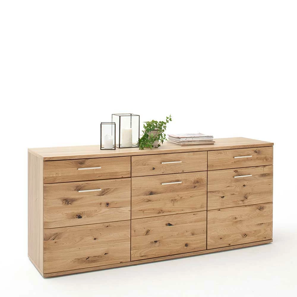 Echtholz Sideboard in Eiche Bianco - Crokas Echtholz Sideboard In Eiche Bianco - Crokas -Landuva Shop echtholz sideboard in eiche bianco mit 3 tueren 3 schubladen crokas 02