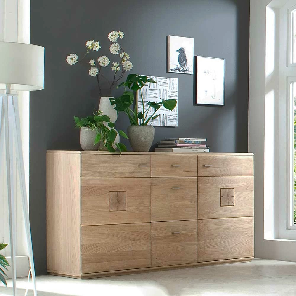 Eiche Bianco Sideboard teilmassiv Pontros 2-türig Eiche Bianco Sideboard Teilmassiv Pontros 2-türig -Landuva Shop eiche bianco sideboard teilmassiv 2 tuerig 3 schubladen pontros 02