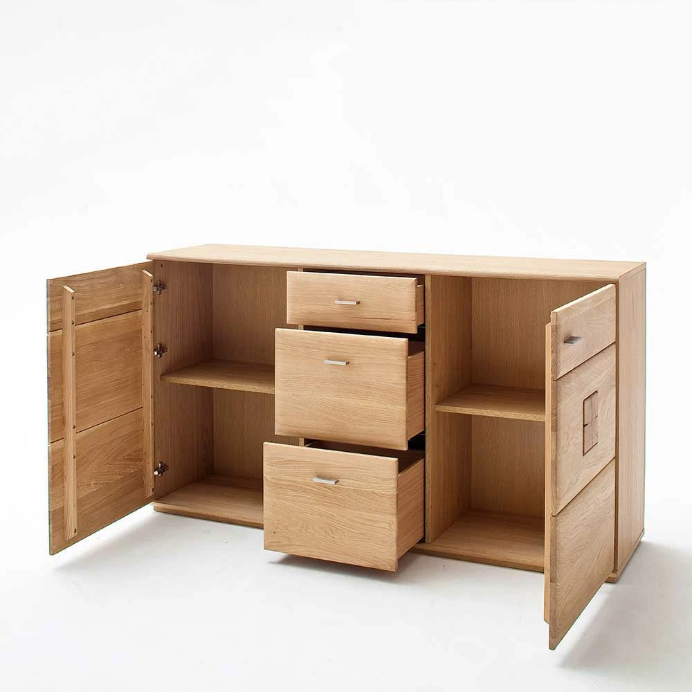 Eiche Bianco Sideboard teilmassiv Pontros 2-türig Eiche Bianco Sideboard Teilmassiv Pontros 2-türig -Landuva Shop eiche bianco sideboard teilmassiv 2 tuerig 3 schubladen pontros 03