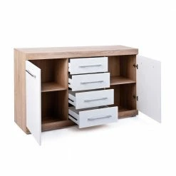 Esszimmer Anrichte Plestna In Weiß -Landuva Shop esszimmer anrichte weiss eiche saegerau plestna 02