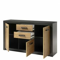 Esszimmer Kommode In Kastanie Optik & Schwarz - Ebrican 5 Esszimmer Kommode In Kastanie Optik & Schwarz - Ebrican -Landuva Shop esszimmer kommode in kastanie optik schwarz 153x88x42 cm ebrican 03