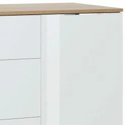 Esszimmer Kommode In Weiß Glas & Eiche - Ayfuna -Landuva Shop esszimmer kommode in weiss glas eiche mit vier schubladen tuer ayfuna 03