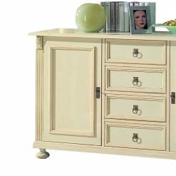 Esszimmer Sideboard Manoz In Antikweiß Lackiert -Landuva Shop esszimmer sideboard antikweiss lackiert fichte massivholz manoz 02