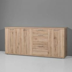 Esszimmer Sideboard Endrew In Eiche Sanremo -Landuva Shop esszimmer sideboard eiche sanremo mit tueren und 3 schubkaesten endrew 01