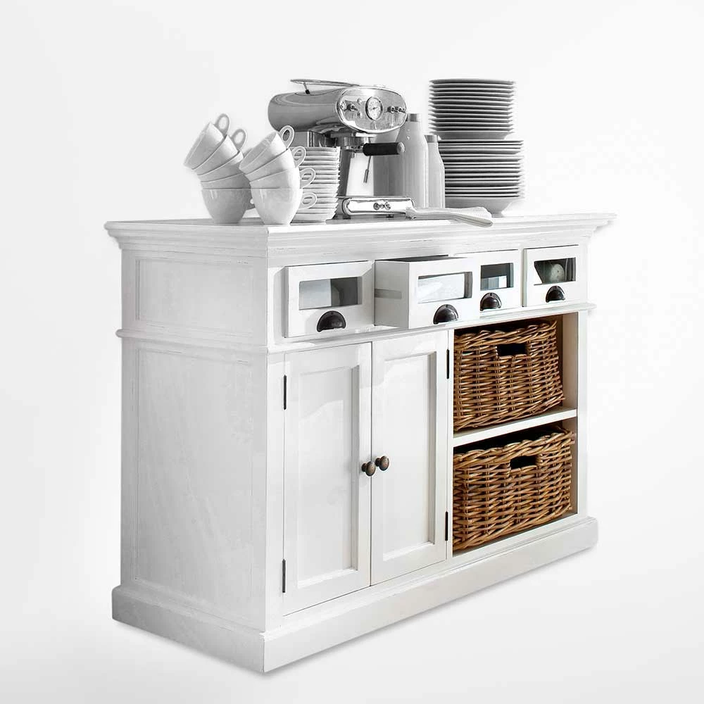 Funktionelles Sideboard Landhaus Venzeno in Weiß Funktionelles Sideboard Landhaus Venzeno In Weiß -Landuva Shop funktionelles sideboard landhaus in weiss braun venzeno 02