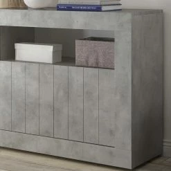 Geradlinige Kommode In Beton Nachbildung - Korlin -Landuva Shop geradlinige kommode in beton nachbildung mit sockelgestell korlin 02