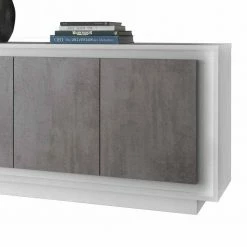 Geradliniges Sideboard In Beton Optik - Crusoe 6 Geradliniges Sideboard In Beton Optik - Crusoe -Landuva Shop geradliniges sideboard in beton optik und weiss mit vier tueren crusoe 04