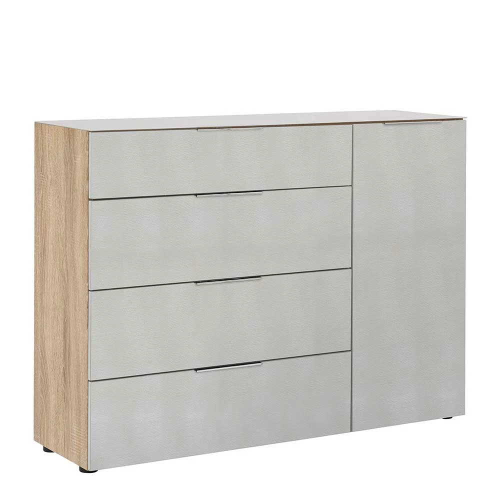 Glasfront Kommode in Beigegrau - Calivia Glasfront Kommode In Beigegrau - Calivia -Landuva Shop glasfront kommode in beigegrau mit korpus in sonoma eiche dekor calivia f