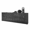 Graues Hochglanz-Sideboard 4-türiig - Kuriasna -Landuva Shop graues hochglanz sideboard 4 tueriig mit muster print kuriasna f