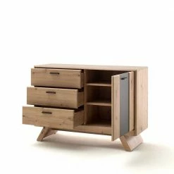 Große Design Kommode Mit Türfach - Larinca -Landuva Shop grosse design kommode mit tuerfach drei schubladen larinca 02