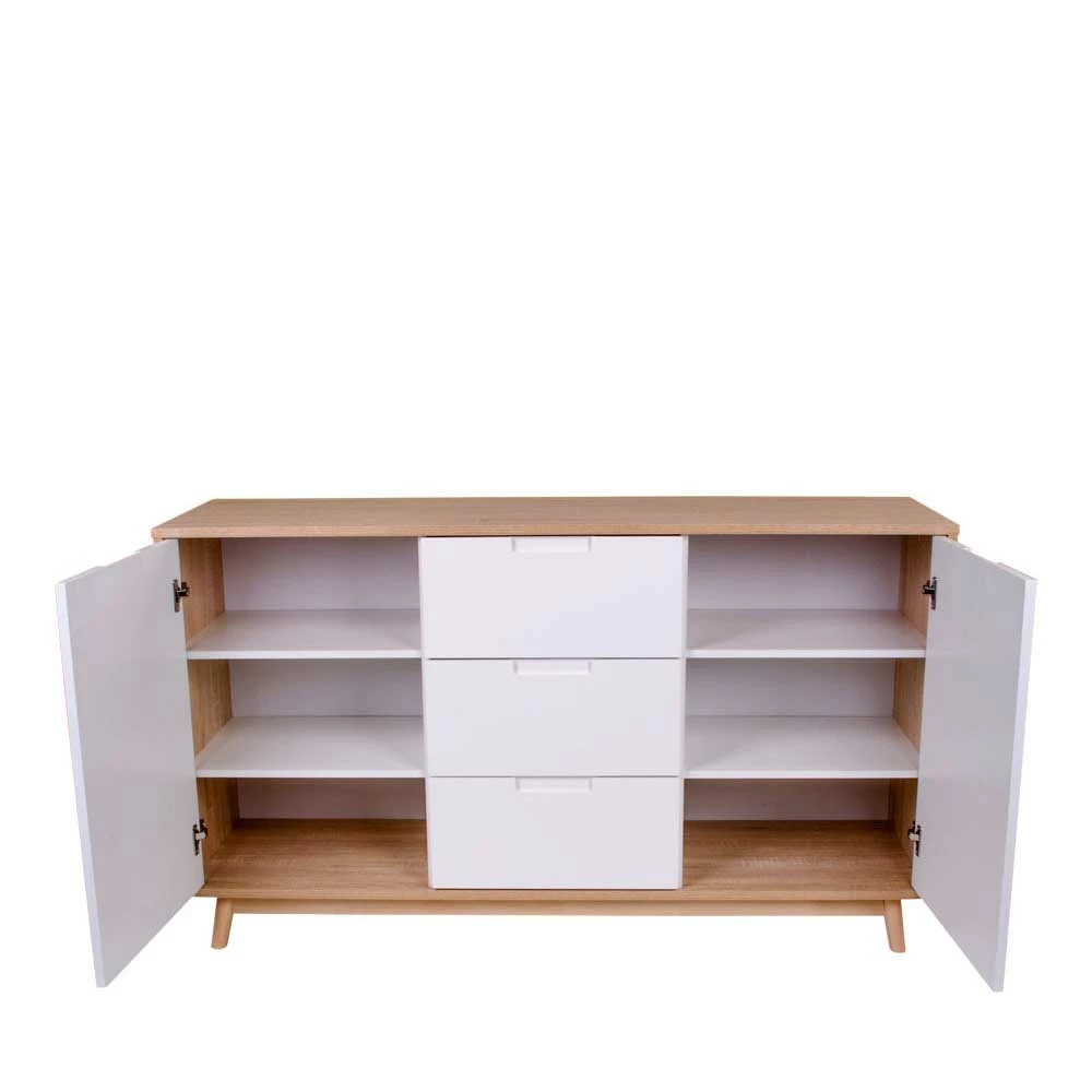 Große Kombi-Kommode in Weiß & Kiefer - Ilerta Große Kombi-Kommode In Weiß & Kiefer - Ilerta -Landuva Shop grosse kombi kommode in weiss kiefer im skandinavischen stil ilerta 03