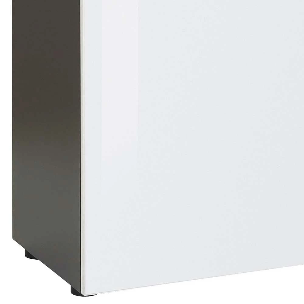 Große Kommode in Anthrazit & Weiß Glas - Hemstri Große Kommode In Anthrazit & Weiß Glas - Hemstri -Landuva Shop grosse kommode in anthrazit weiss glas 181x100x40 cm hemstri 02