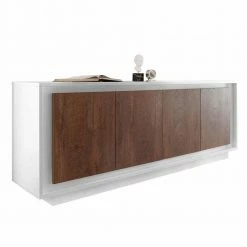 Große Türenkommode In Eichefarben & Weiß - Atoris