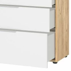 Großes Sideboard In Wildeiche & Weiß - Riodna -Landuva Shop grosses sideboard in wildeiche weiss mit glas beschichtet riodna 04