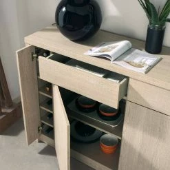 Großes Sideboard Cranessa In Sonoma Eiche Dekor -Landuva Shop grosses sideboard sonoma eiche dekor grifflose ausfuehrung 181cm breite cranessa 05