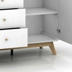 Günstiges Skandi Sideboard Aus MDF - Kolreva -Landuva Shop guenstiges skandi sideboard aus mdf in weiss mit natur kolreva 03