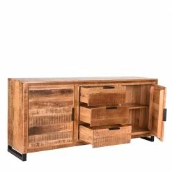 Handgearbeitetes Sideboard Mit 190 Cm Breite - Sledias -Landuva Shop handgearbeitetes sideboard mit 190 cm breite aus massivholz metall sledias 02