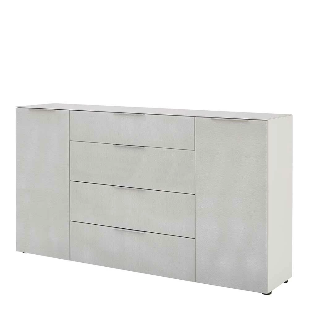 Helles Sideboard in Beigegrau Glas - Lotta Helles Sideboard In Beigegrau Glas - Lotta -Landuva Shop helles sideboard in beigegrau glas und weiss mit metallgriffen lotta f