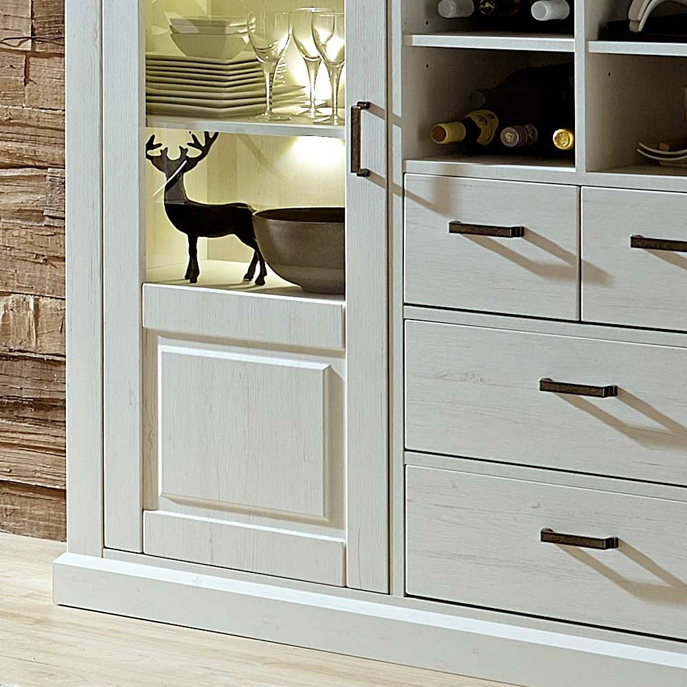 Highboard Rozasa in Weiß Taupe Highboard Rozasa In Weiß Taupe -Landuva Shop highboard weiss taupe glas rozasa 05