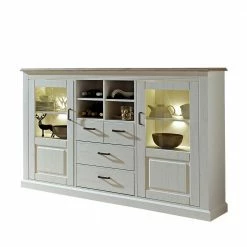 Highboard Rozasa In Weiß Taupe