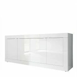 Hochglanz Sideboard In Weiß 4-türig - Sogno