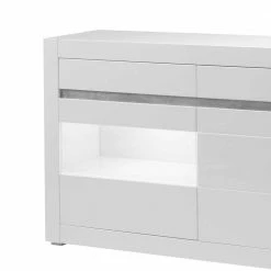 Hochglanz Sideboard In Weiß Mit 2 Glaseinsätzen Mextra & Beton Dekor 4 Hochglanz Sideboard In Weiß Mit 2 Glaseinsätzen Mextra & Beton Dekor -Landuva Shop hochglanz sideboard in weiss mit 2 glaseinsaetzen beton dekor 3 tuerig mextra 03