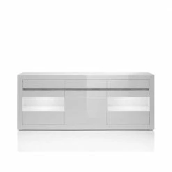 Hochglanz Sideboard In Weiß Mit 2 Glaseinsätzen Mextra & Beton Dekor 5 Hochglanz Sideboard In Weiß Mit 2 Glaseinsätzen Mextra & Beton Dekor -Landuva Shop hochglanz sideboard in weiss mit 2 glaseinsaetzen beton dekor 3 tuerig mextra 04