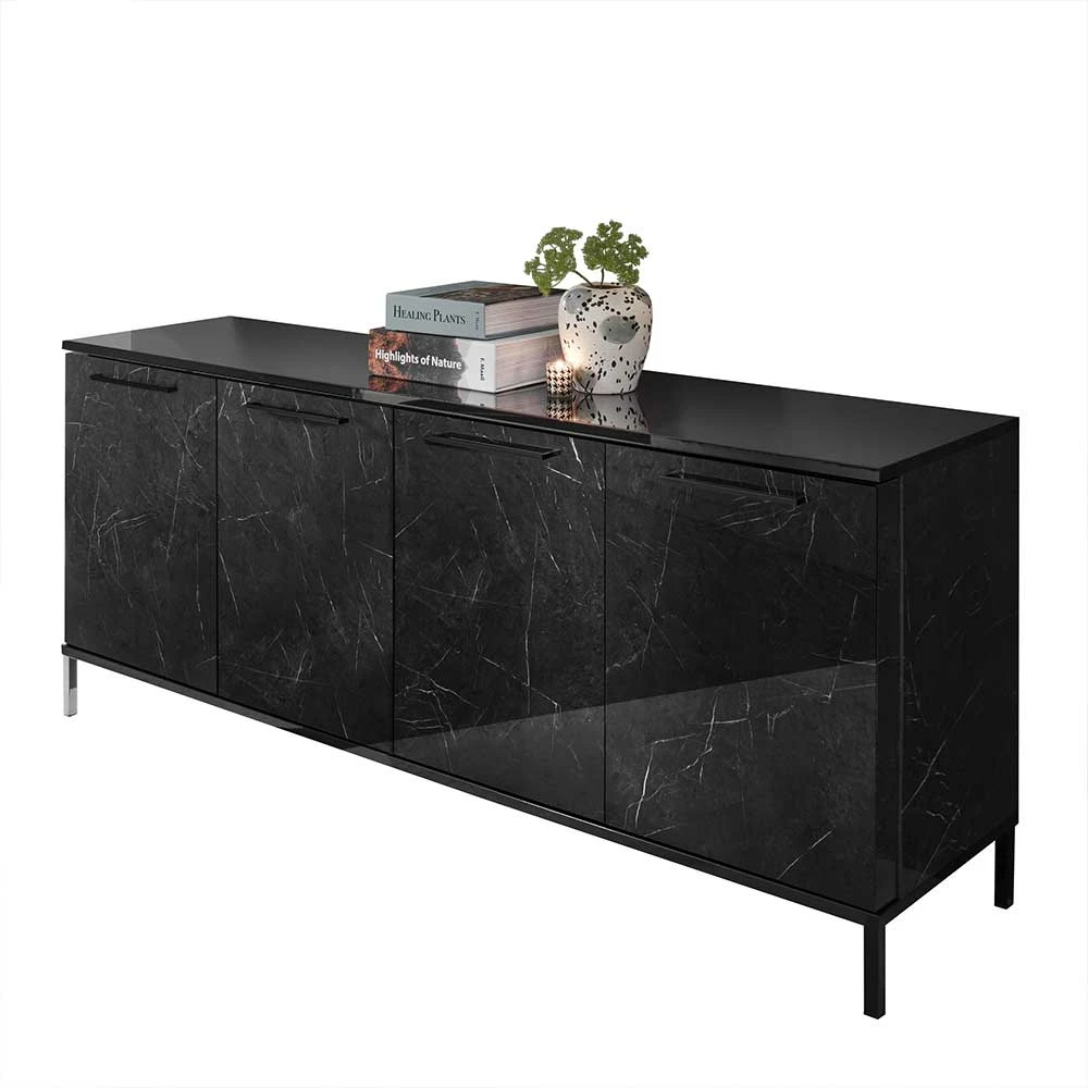 Hochglanz Sideboard mit 207 cm Breite - Cabriza Hochglanz Sideboard Mit 207 Cm Breite - Cabriza -Landuva Shop hochglanz sideboard mit 207 cm breite in schwarz marmor optik cabriza f