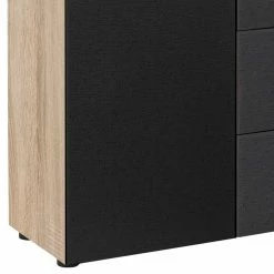 Hohe Anrichte In Anthrazit Glas - Mangoa -Landuva Shop hohe anrichte in anthrazit glas und sonoma eiche dekor 181x99x40 mangoa 03