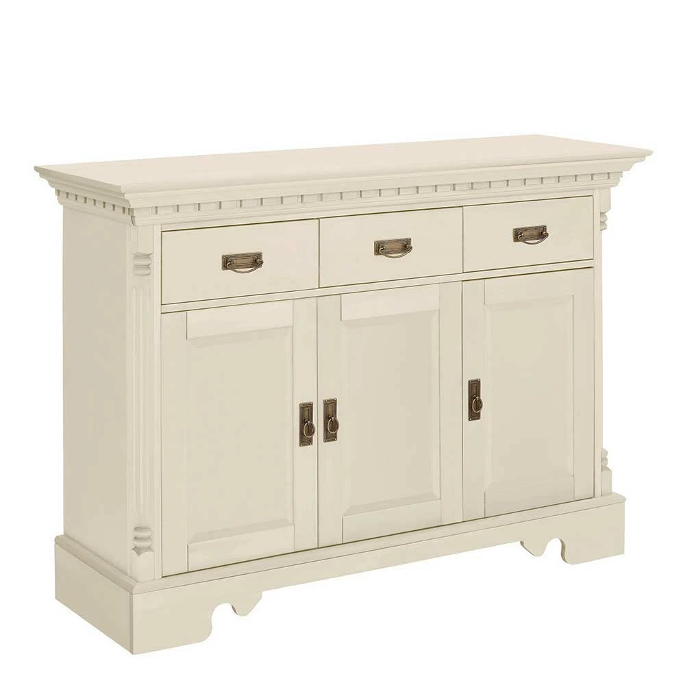 Holzkommode in Cremefarben gewachst - Rospus Holzkommode In Cremefarben Gewachst - Rospus -Landuva Shop holzkommode in cremefarben gewachst im landhaus stil rospus f