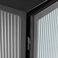 Industrial Sideboard Aus Glas - Folio 7 Industrial Sideboard Aus Glas - Folio -Landuva Shop industrial sideboard aus glas und stahl in schwarz 4 tuerig folio 05