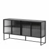 Industrial Sideboard Aus Glas - Folio 2 Industrial Sideboard Aus Glas - Folio -Landuva Shop industrial sideboard aus glas und stahl in schwarz 4 tuerig folio f
