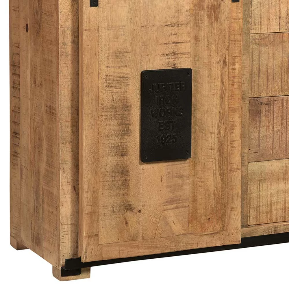 Industrial Sideboard mit zwei Schiebetüren - Eswan Industrial Sideboard Mit Zwei Schiebetüren - Eswan -Landuva Shop industrial sideboard mit zwei schiebetueren vier schubladen eswan 05
