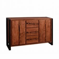 Industry Sideboard Aus Akazie Cognac Smantana & Metall Schwarz -Landuva Shop industry sideboard aus akazie cognac metall schwarz smantana 01