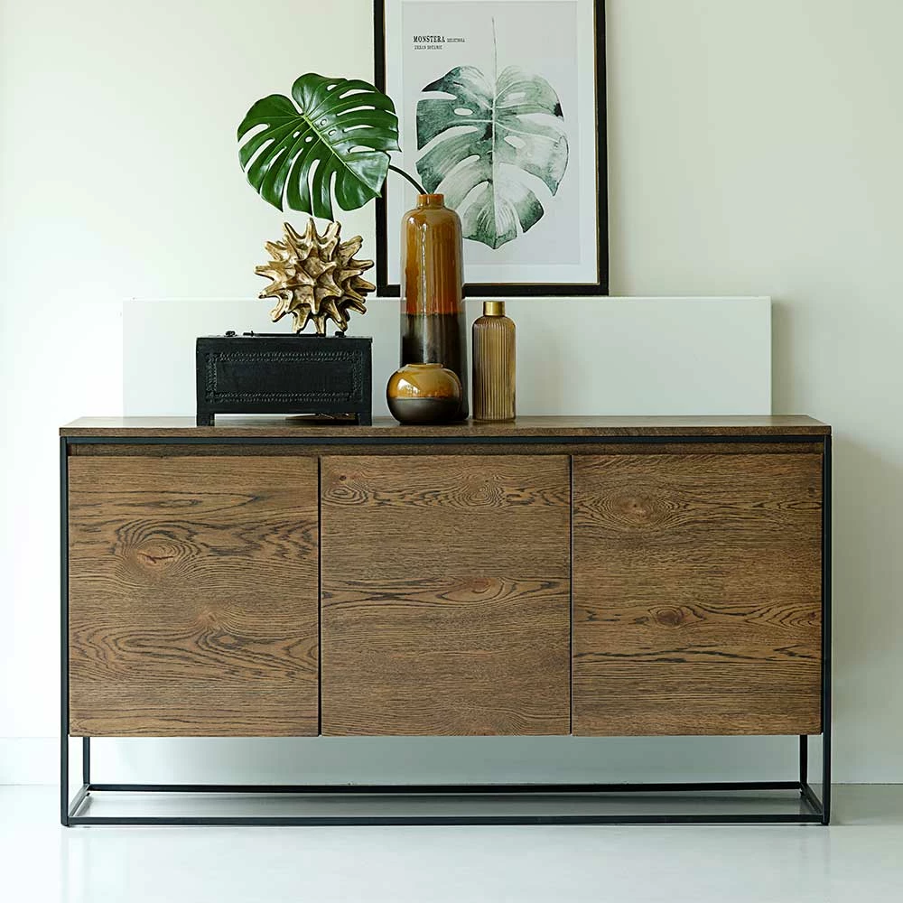 Industry Sideboard in Wildeiche dunkel - Vaclinas Industry Sideboard In Wildeiche Dunkel - Vaclinas -Landuva Shop industry sideboard in wildeiche dunkel und schwarz metallgestell vaclinas 01