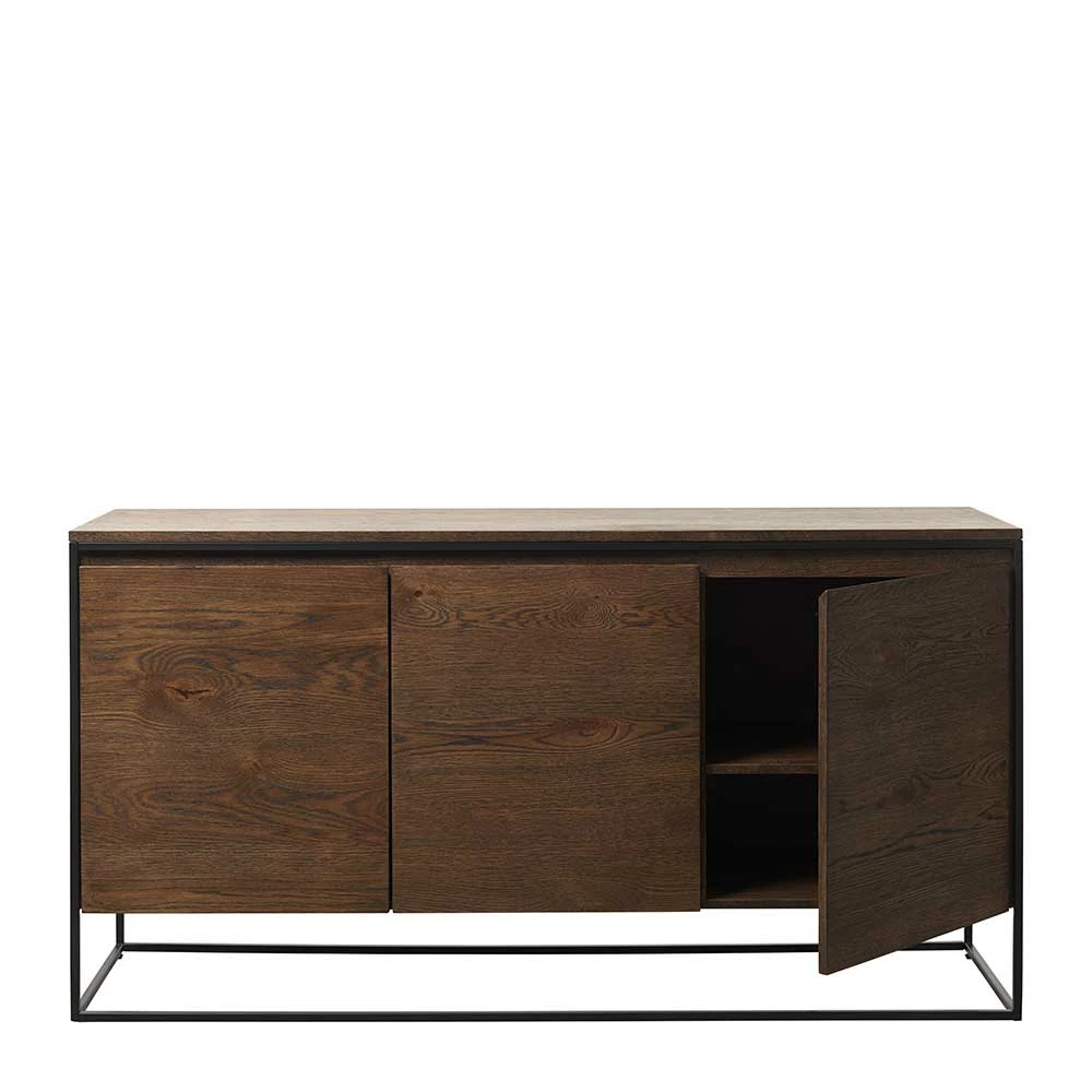 Industry Sideboard in Wildeiche dunkel - Vaclinas Industry Sideboard In Wildeiche Dunkel - Vaclinas -Landuva Shop industry sideboard in wildeiche dunkel und schwarz metallgestell vaclinas 02