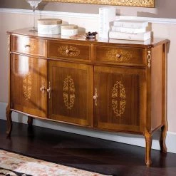 Italienisches Barock Sideboard Natale In Nussbaum Mit Intarsien