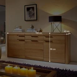 Kernbuche Sideboard Jaena Lackiert -Landuva Shop kernbuche sideboard lackiert 3 tuerig jaena be