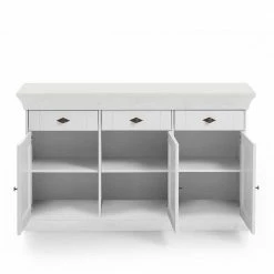 Kiefer Sideboard Satumare In Weiß 4 Kiefer Sideboard Satumare In Weiß -Landuva Shop kiefer sideboard weiss landhausstil satumare 02