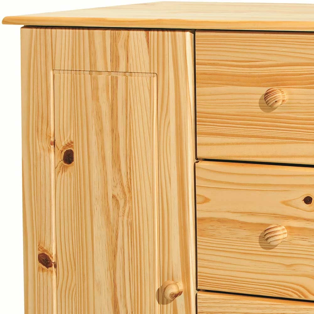 Kiefernholz Kommode im Country Style - Kascanu Kiefernholz Kommode Im Country Style - Kascanu -Landuva Shop kiefernholz kommode im country style mit kugelfuessen kascanu 03