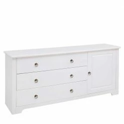 Kiefernholz Kommode In Weiß Lackiert - Velriva I 3 Kiefernholz Kommode In Weiß Lackiert - Velriva I -Landuva Shop kiefernholz kommode in weiss lackiert mit 152 cm breite velriva i 01