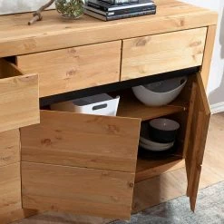 Kiefernholz Sideboard Mit 3 Türen - Filedria 6 Kiefernholz Sideboard Mit 3 Türen - Filedria -Landuva Shop kiefernholz sideboard mit 3 tueren 3 schubladen in eichefarben filedria 04