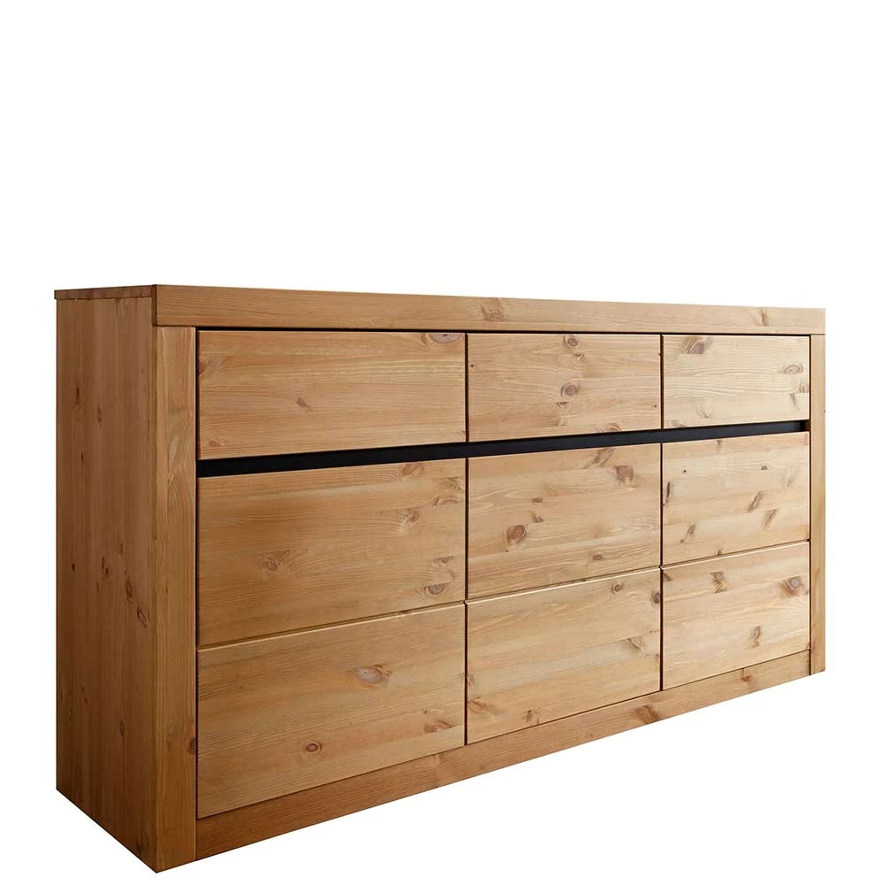 Kiefernholz Sideboard mit 3 Türen - Filedria Kiefernholz Sideboard Mit 3 Türen - Filedria -Landuva Shop kiefernholz sideboard mit 3 tueren 3 schubladen in eichefarben filedria f