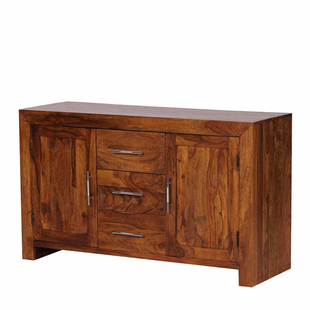 Kleines Sideboard Hoslo aus Holz massiv Sheesham Kleines Sideboard Hoslo Aus Holz Massiv Sheesham -Landuva Shop kleines sideboard holz massiv sheesham 118x40cm hoslo f