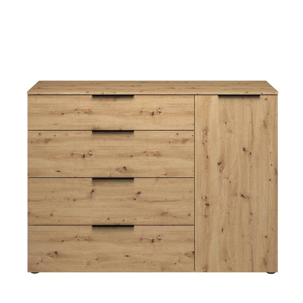 Kombi Kommode mit 100 cm Höhe - Vunsci Kombi Kommode Mit 100 Cm Höhe - Vunsci -Landuva Shop kombi kommode mit 100 cm hoehe in asteiche holz dekor vunsci 01