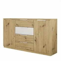 Kommode In Asteiche Dekor Mit Weiß - Anviessa